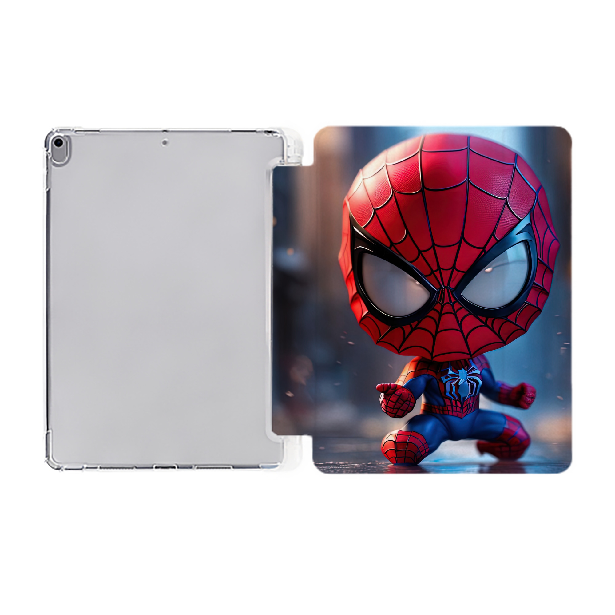 Spider Man スパイダーマン IPad ケース ペン収納付き 三つ折りスタンド PUレザー×シリコン 対応機種9.5/10.5/10.9インチ